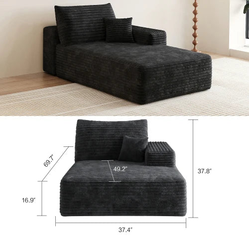 YQXH Cloud Style Sectional Sofa With Corduroy Memory Foam Cushions