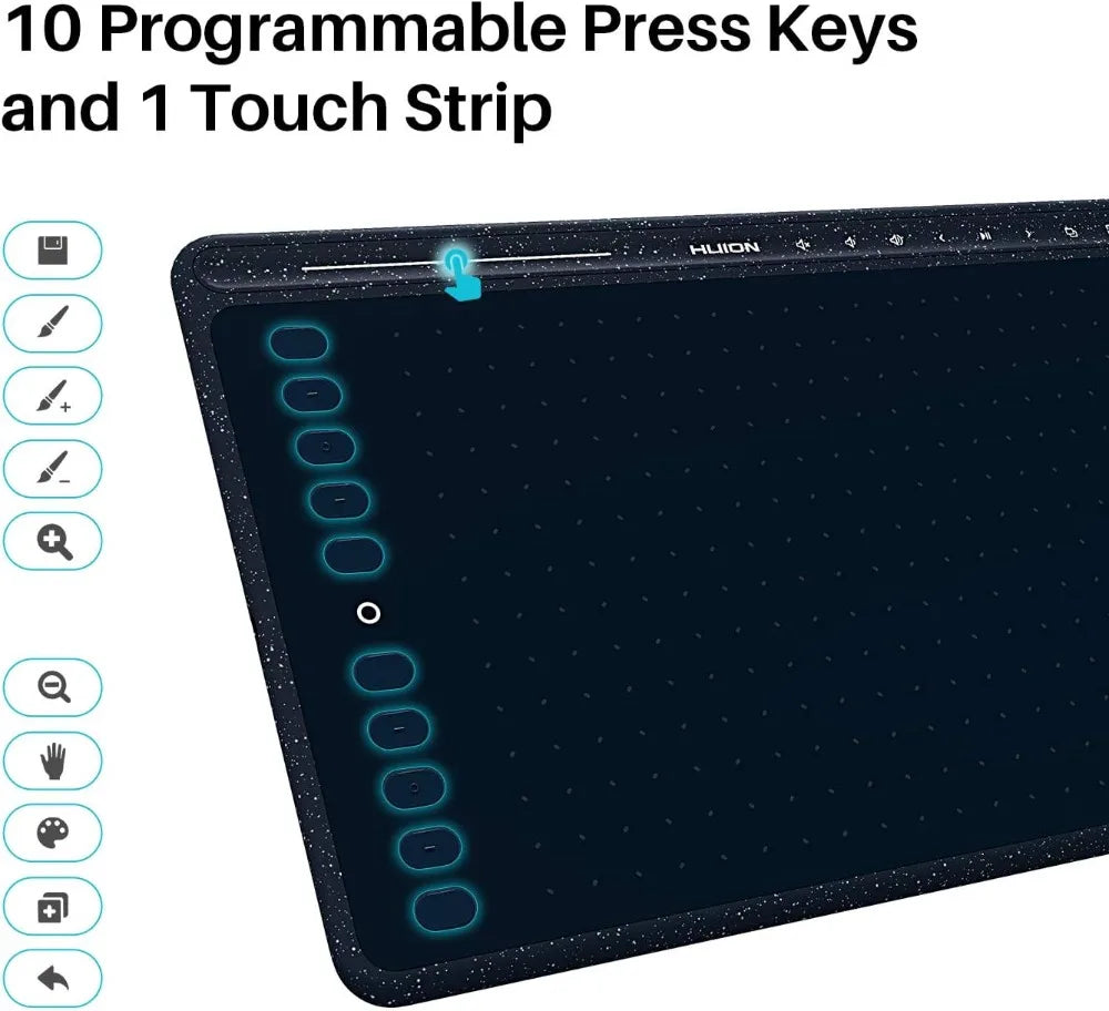 Graphics Drawing Tablet With Tilt Stylus 8192 Pressure 8 Keys