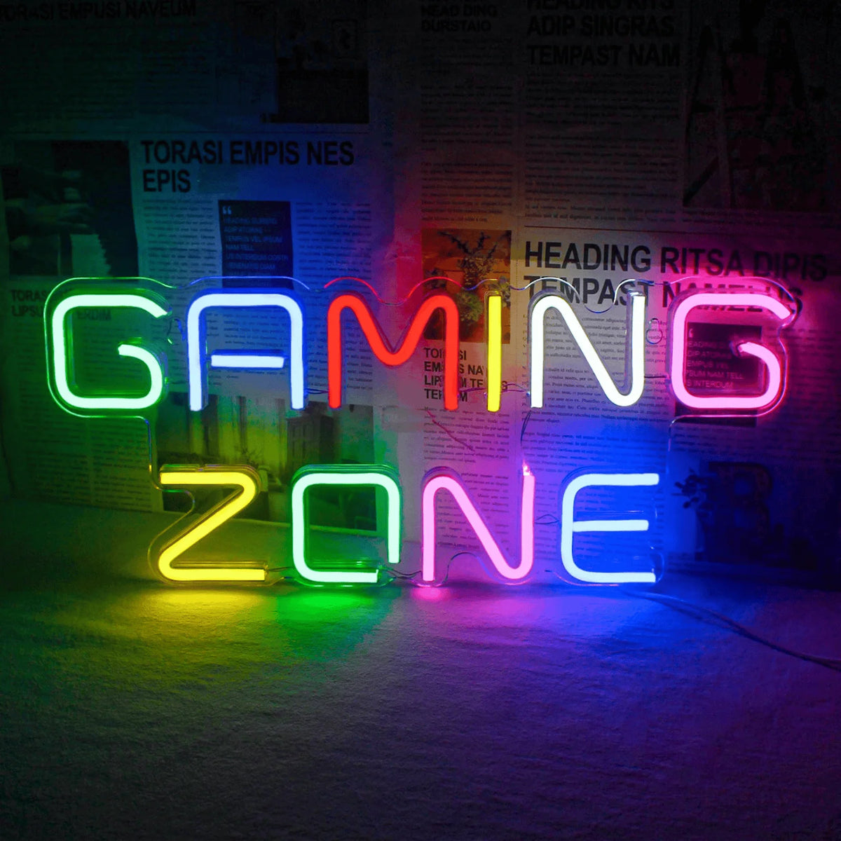 Gaming Zone LED Neon Sign USB Powered Indoor Wall Decor