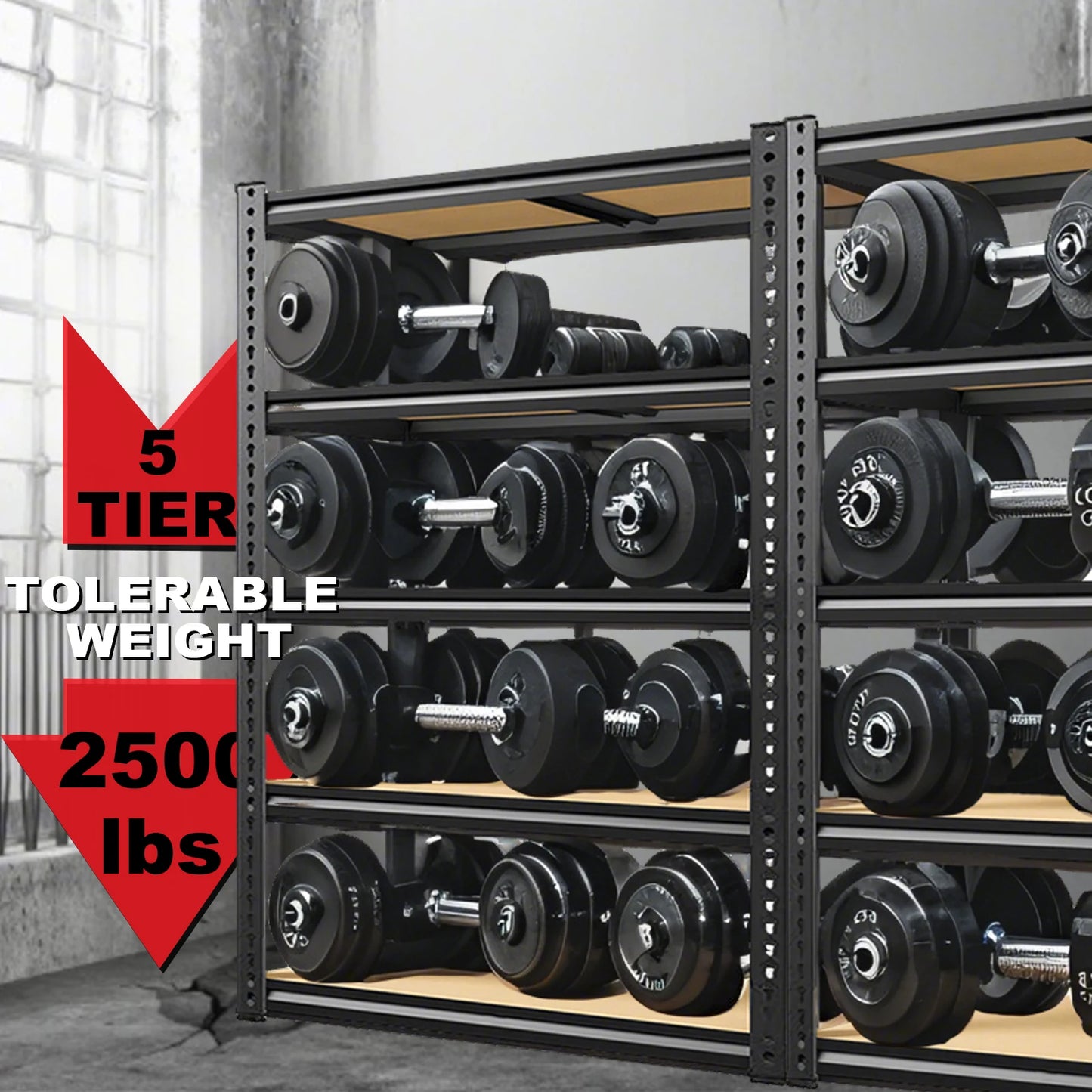 Heavy Duty Garage Shelving With Adjustable Shelves 2000 Lbs Capacity