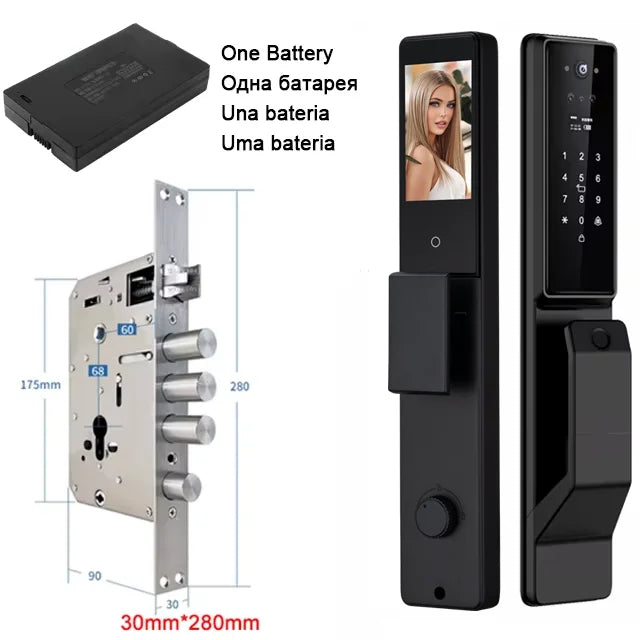 YKESDL Alexa Voice Control Smart Door Lock With 3D Face Recognition Camera