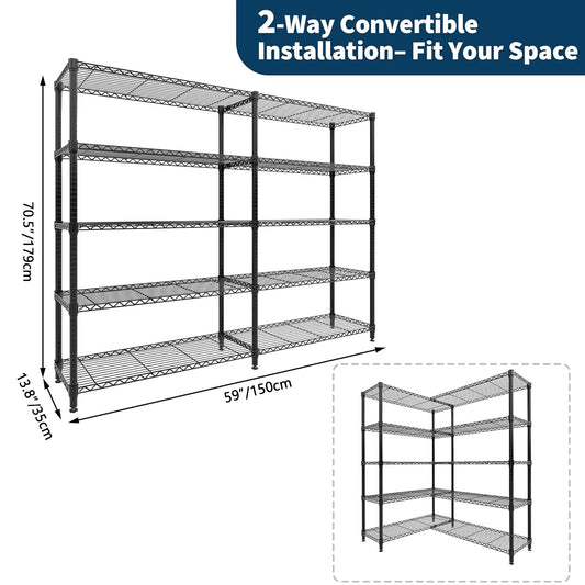 TWISTER Heavy Duty Metal Storage Shelves For Kitchen Organization