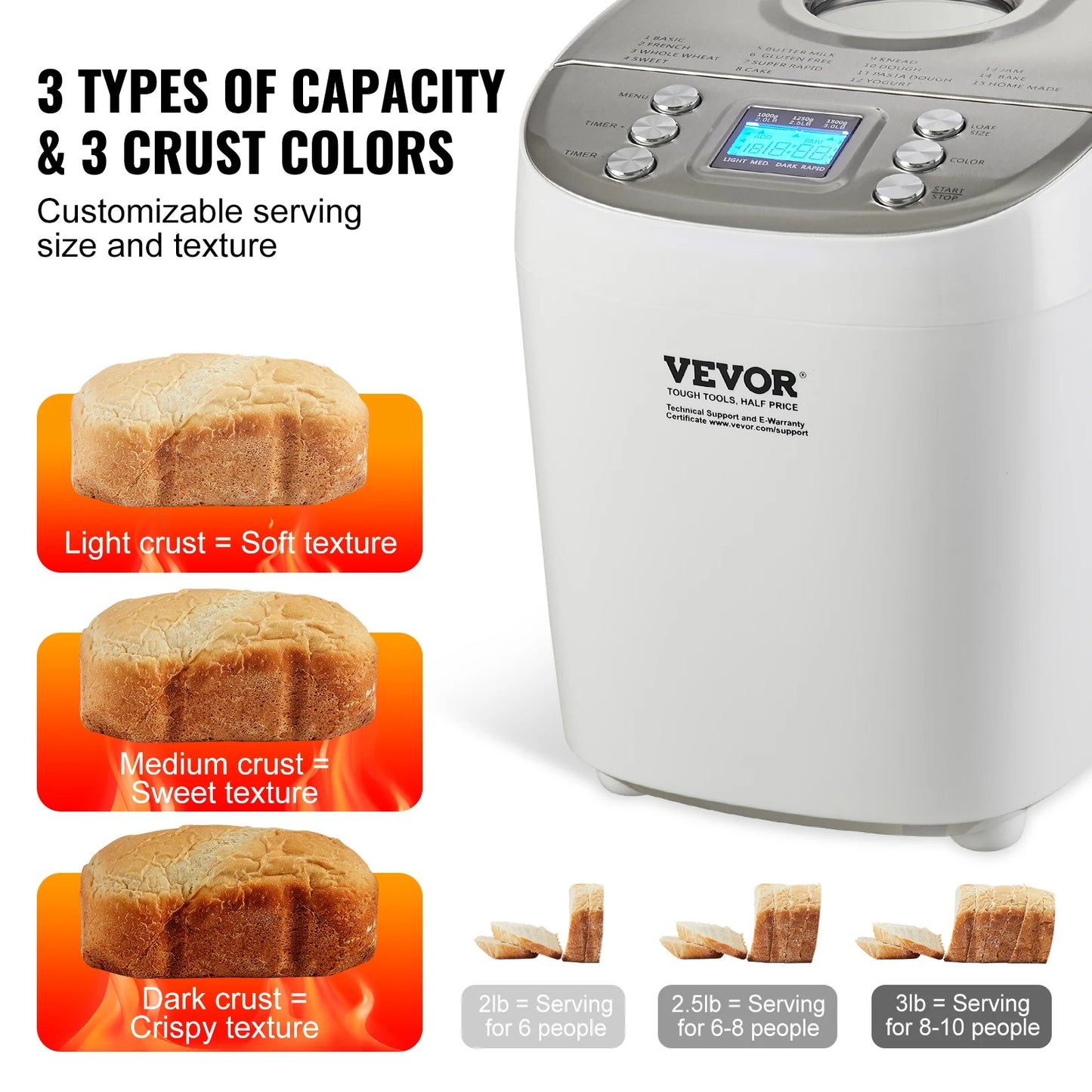 SucceBuy 15 Function Bread Maker With Gluten Free Setting