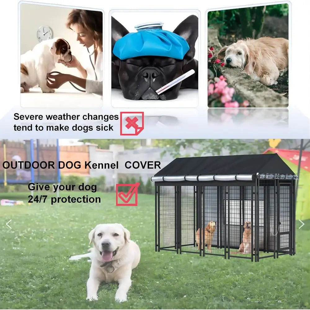 Outdoor Waterproof Dog Kennel Cover With Heavy Duty Protection
