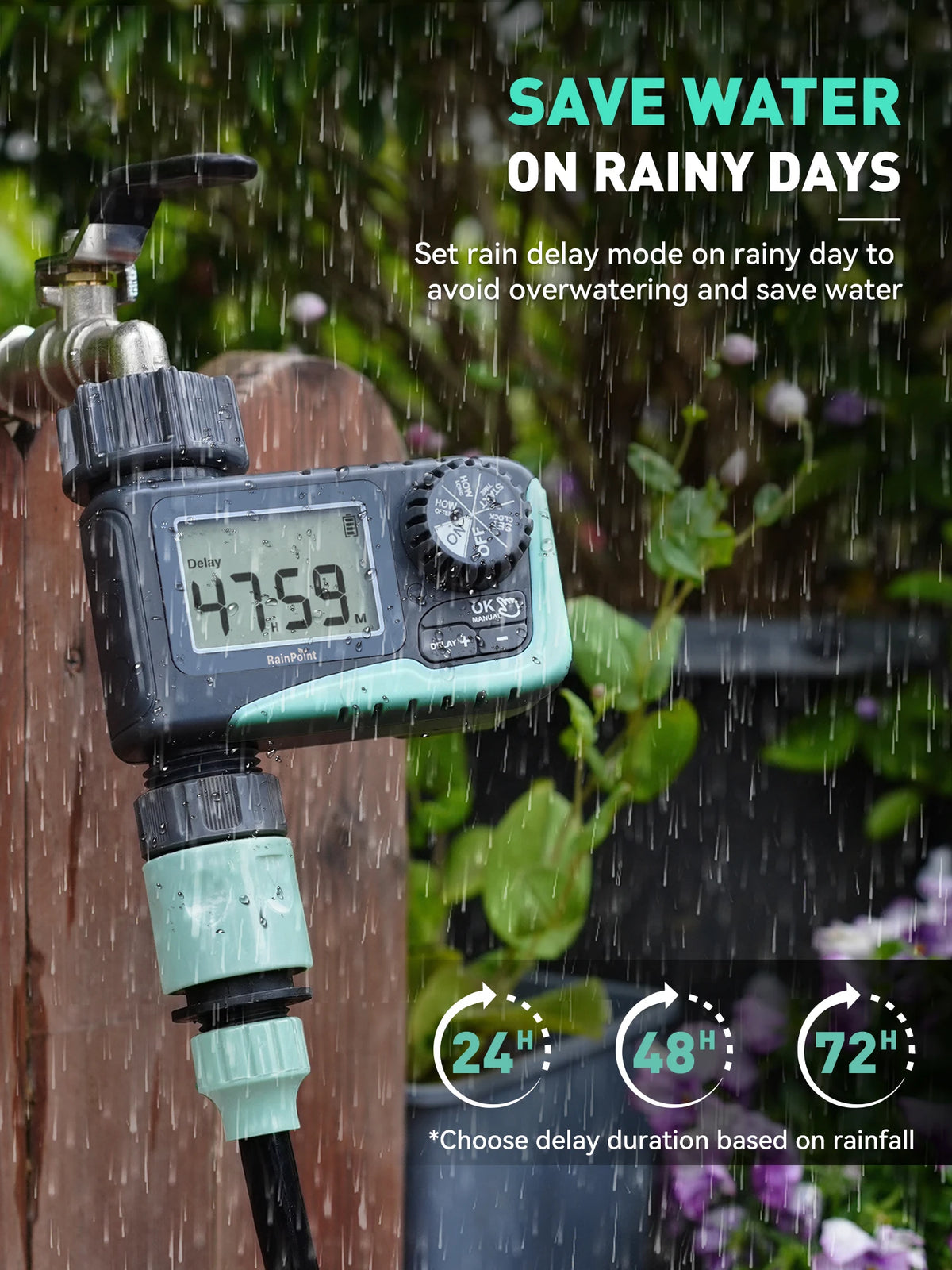 Rainpoint Programmable Sprinkler Timer For Garden Hose Irrigation