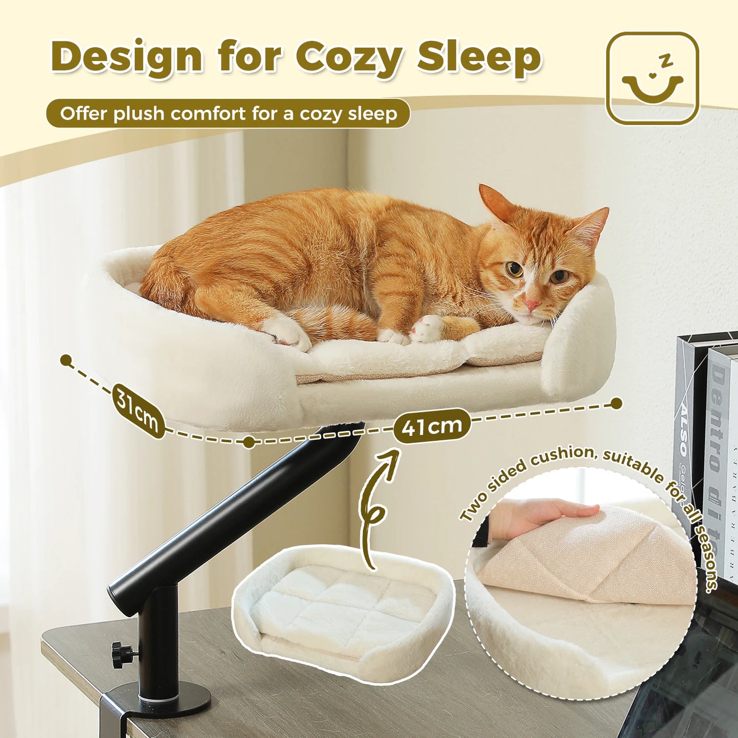 PAWZ Road Cat Desk Bed 360 Degree Rotatable Stand For Indoor Cats