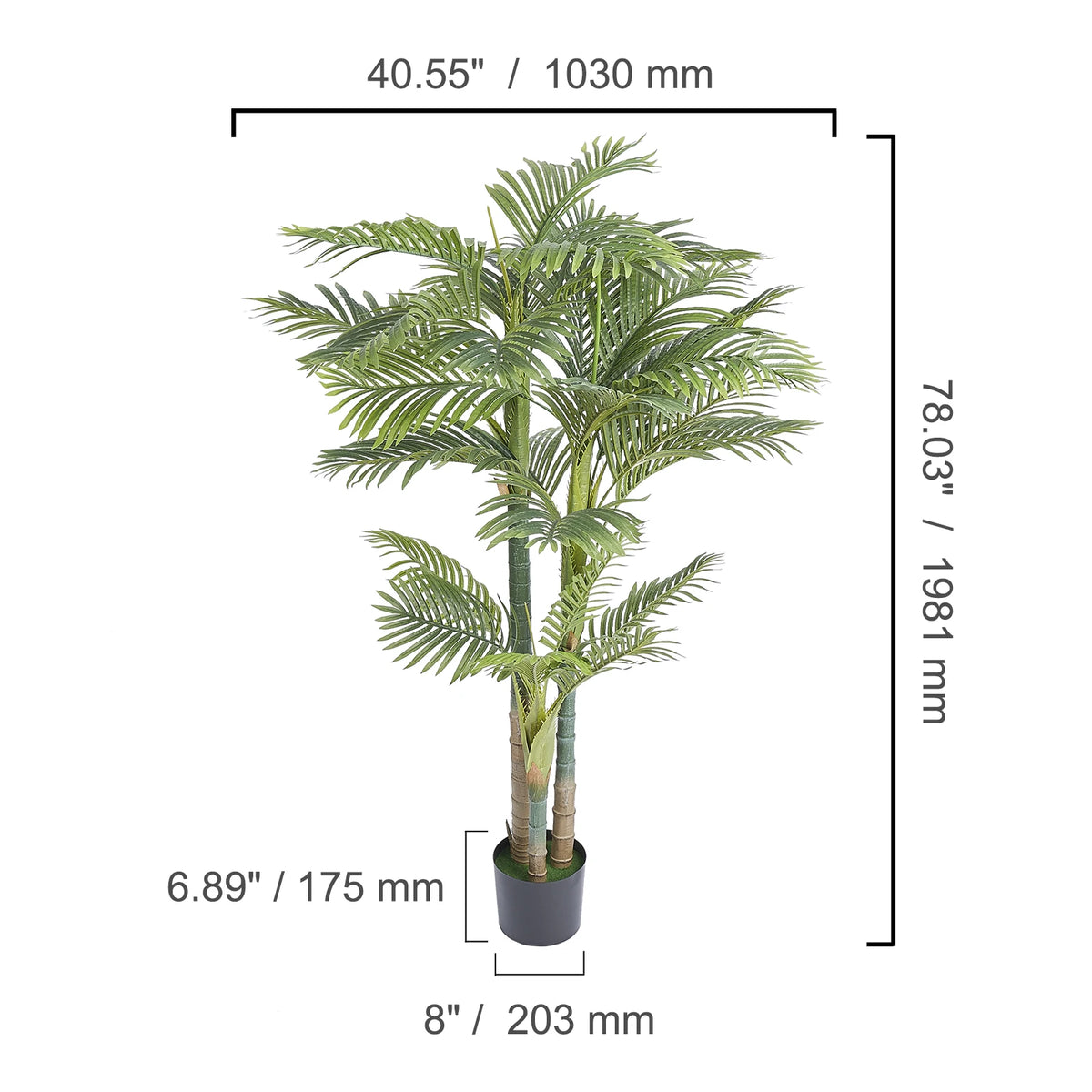 Artificial Palm Tree Faux Plant With Anti Tip Support Base