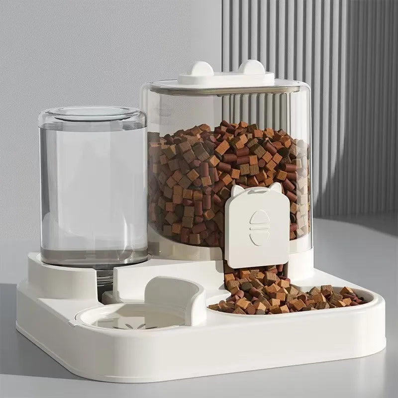 Automatic Feeder Pet Food Bowl With Water Fountain Large Capacity