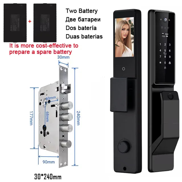 YKESDL Alexa Voice Control Smart Door Lock With 3D Face Recognition Camera