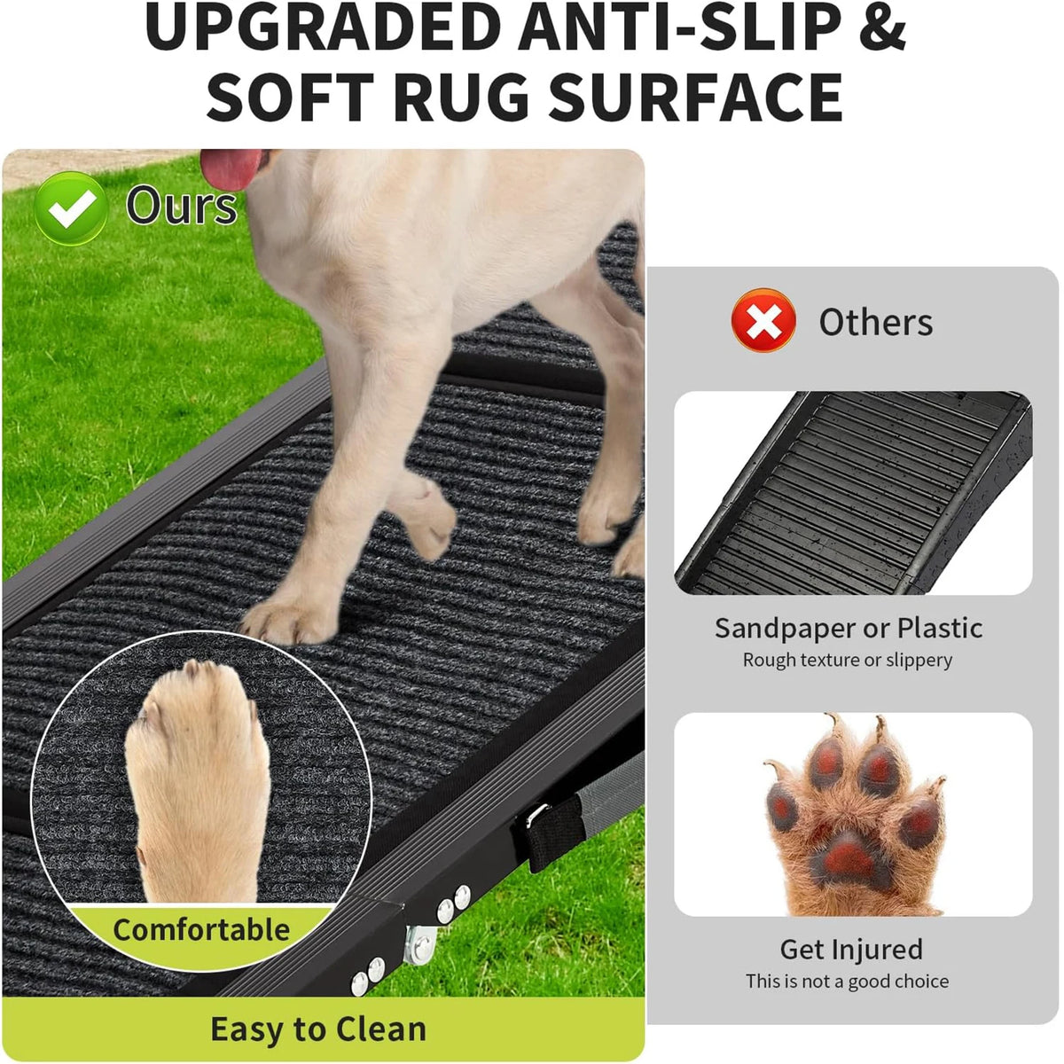 HiMISS Folding Dog Ramp For Cars With Non Slip Surface