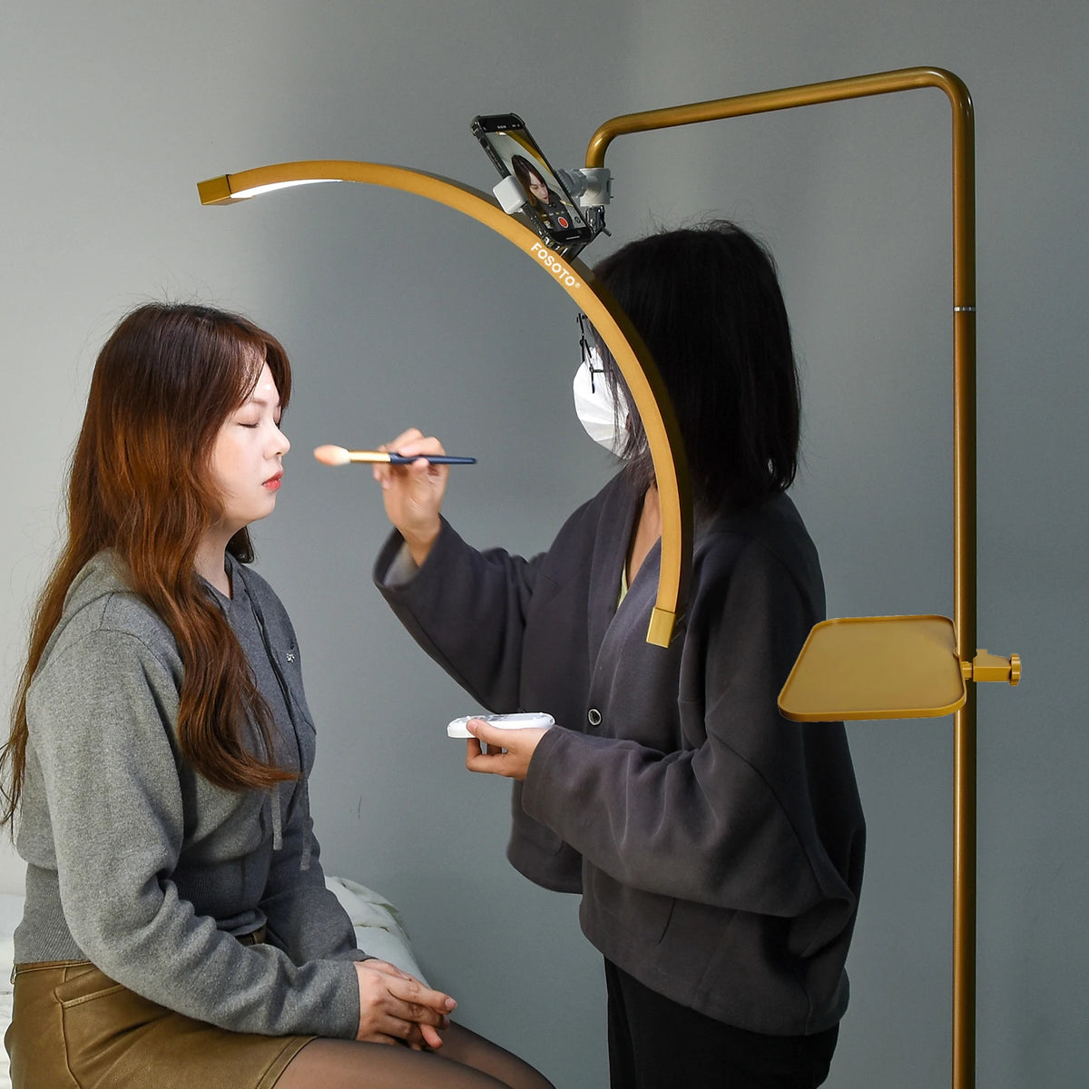 Fosoto Half Moon Lamp With Ring Light For Beauty Photography