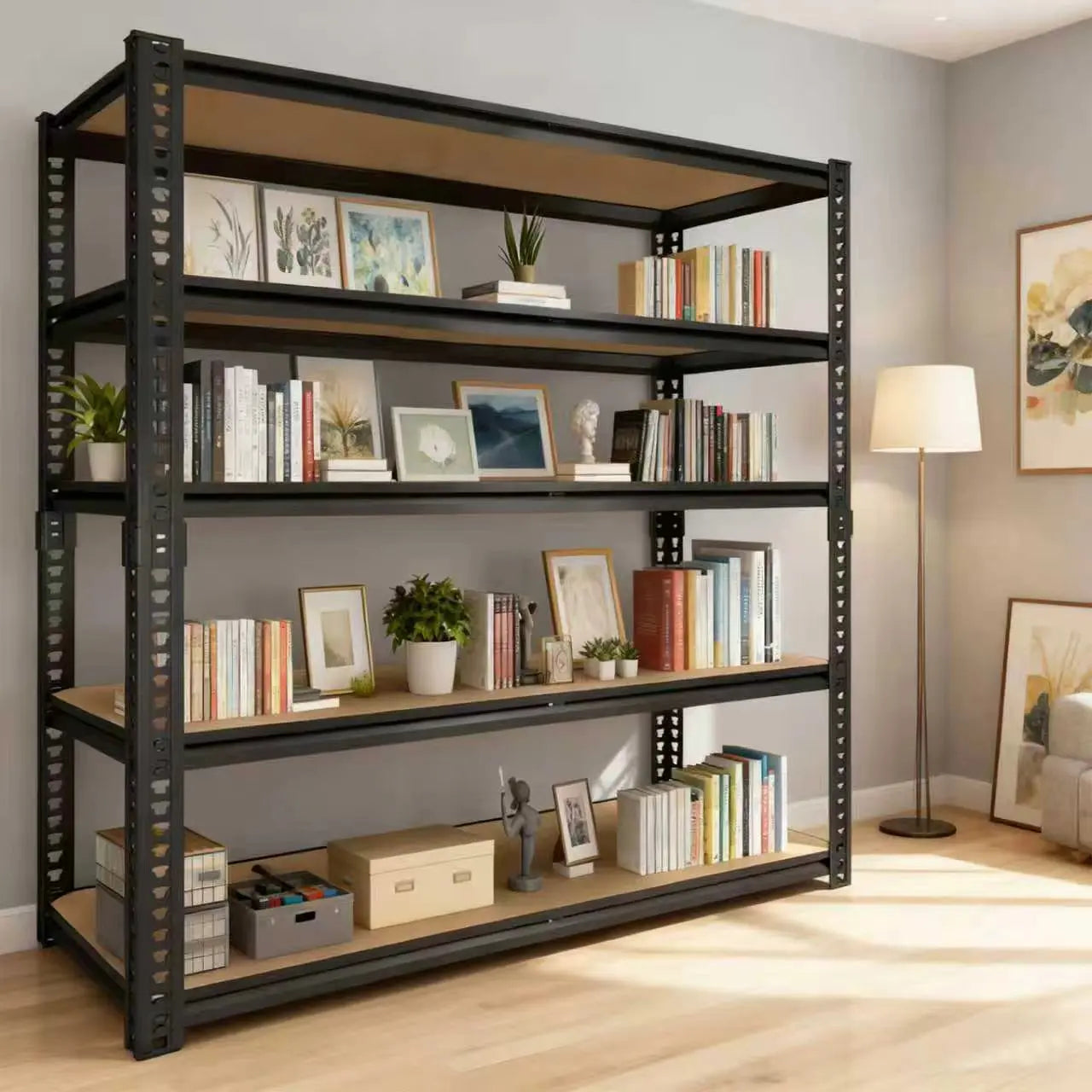 Sturdy Metal Storage Racks Extra Wide Garage Shelving With Adjustable Height