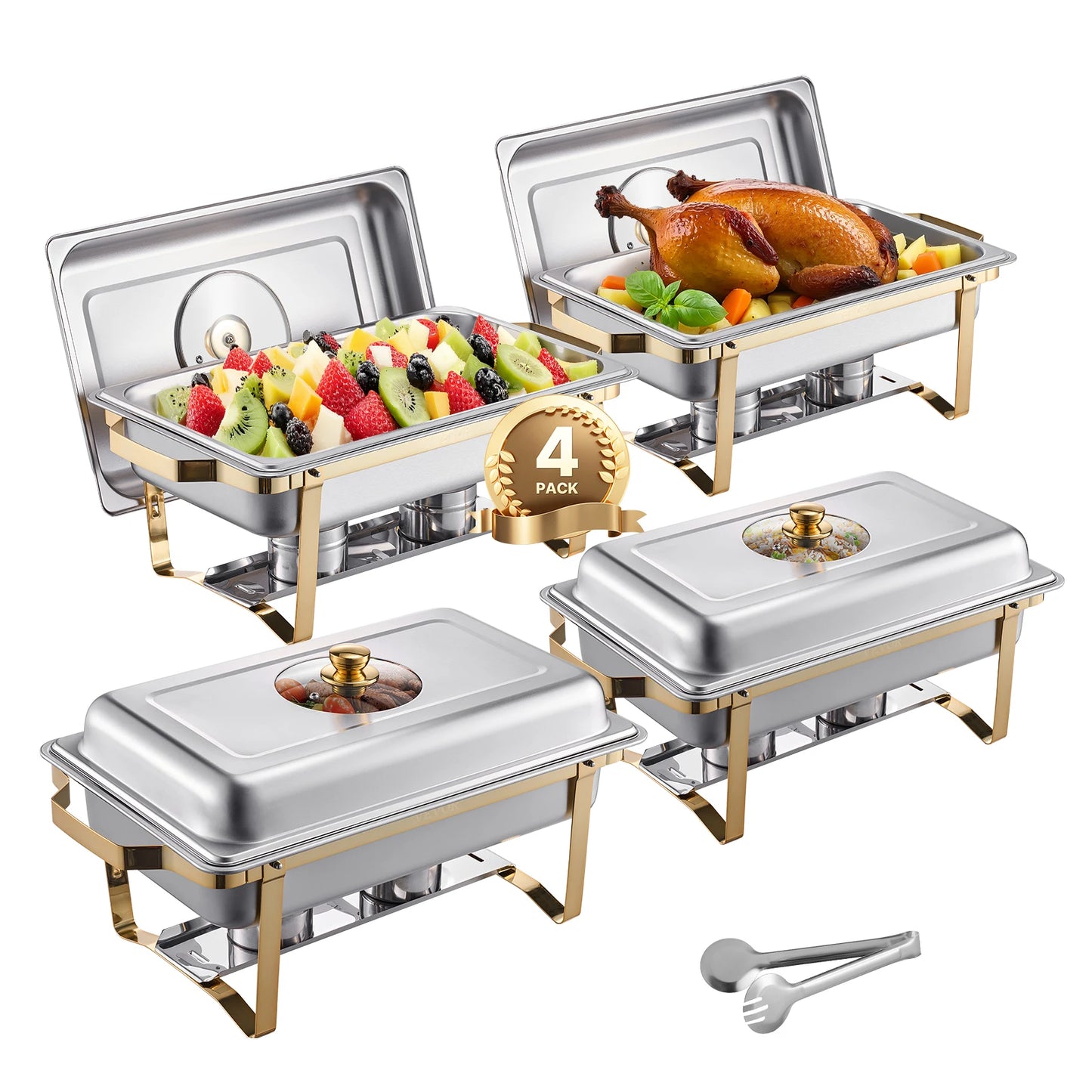 SucceBuy Stainless Steel Chafing Dish Buffet Set For Party Banquet