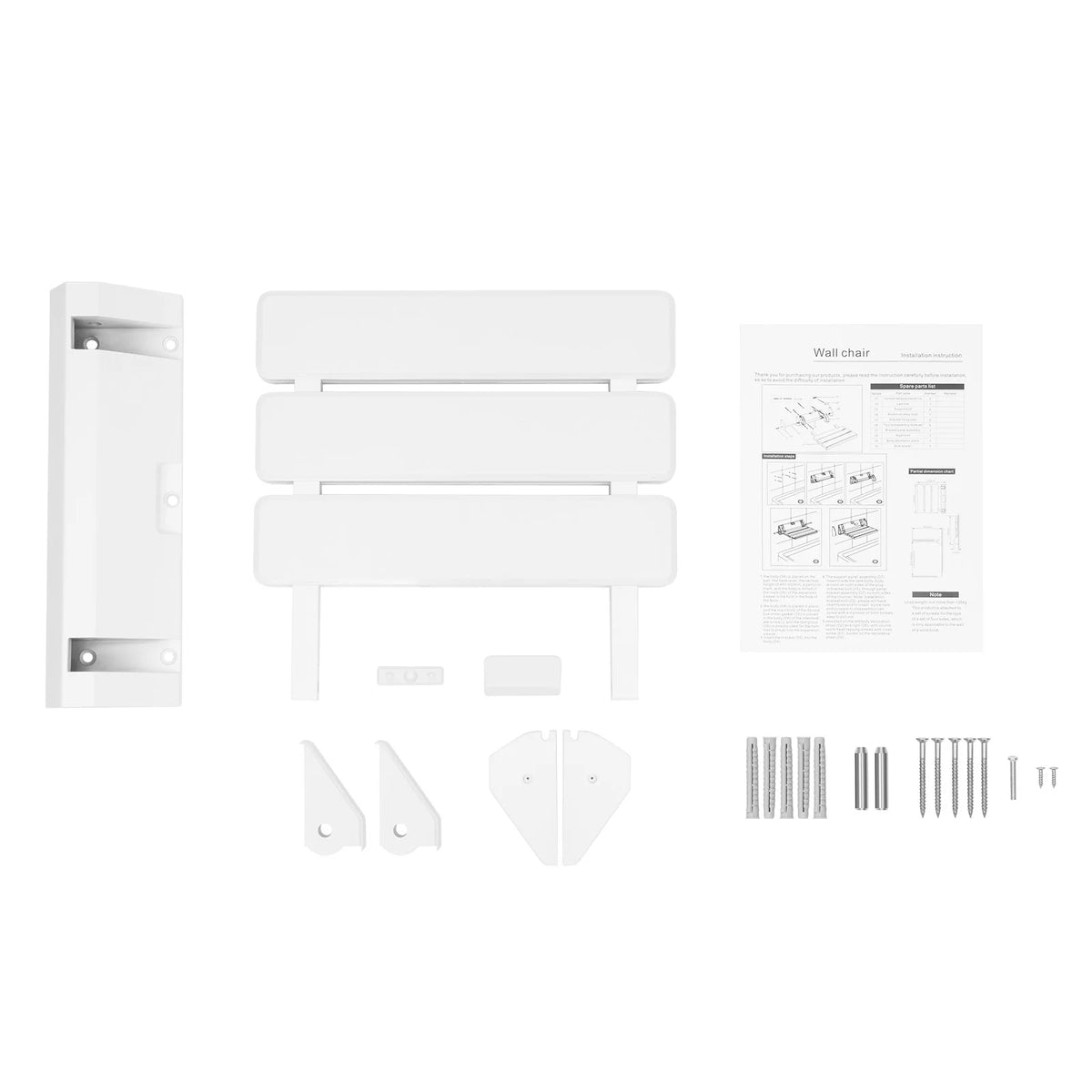 Wall Mounted Folding Shower Seat Waterproof Bathroom Bench