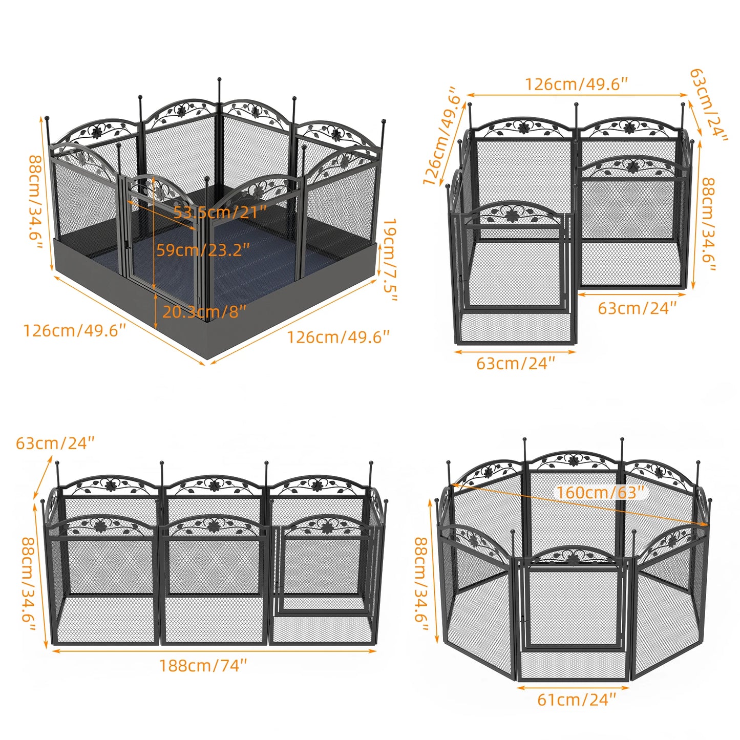 BINGOPAW Heavy Duty Dog Playpen Metal Fence With Waterproof Whelping Pad