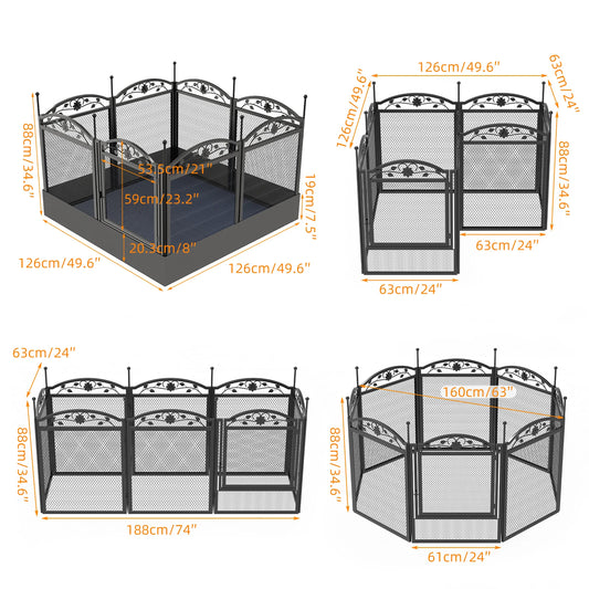 BINGOPAW 8 Panels Heavy Duty Dog Playpen Indoor Outdoor Fence