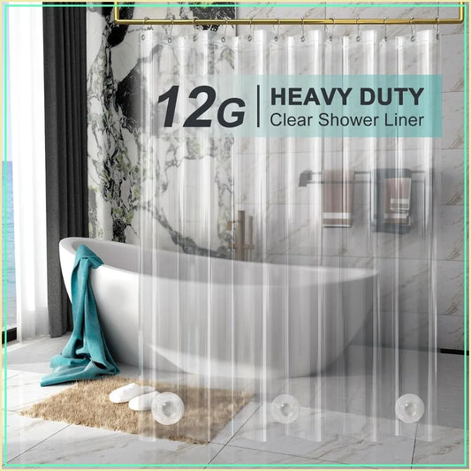 Clear Polyester Shower Curtain Liner With Weighted Bottom Waterproof