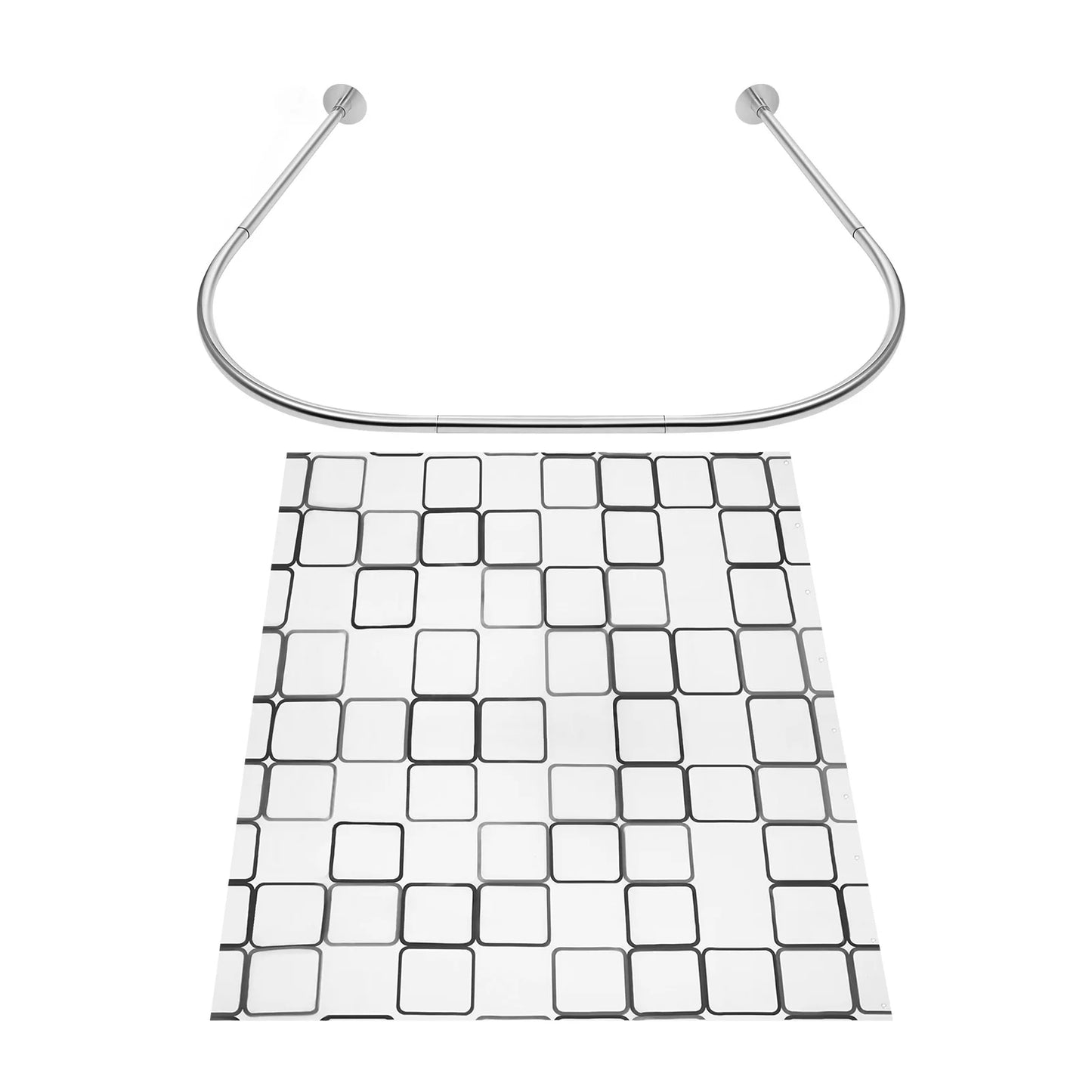 Stainless Steel No Drilling L Shape Shower Curtain Rod Rustproof