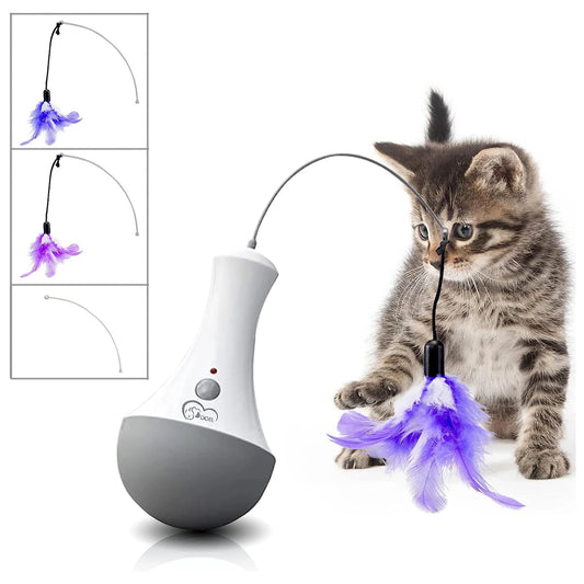 Cat Interactive Feather Toy 360 Degree Rotation For Indoor Play
