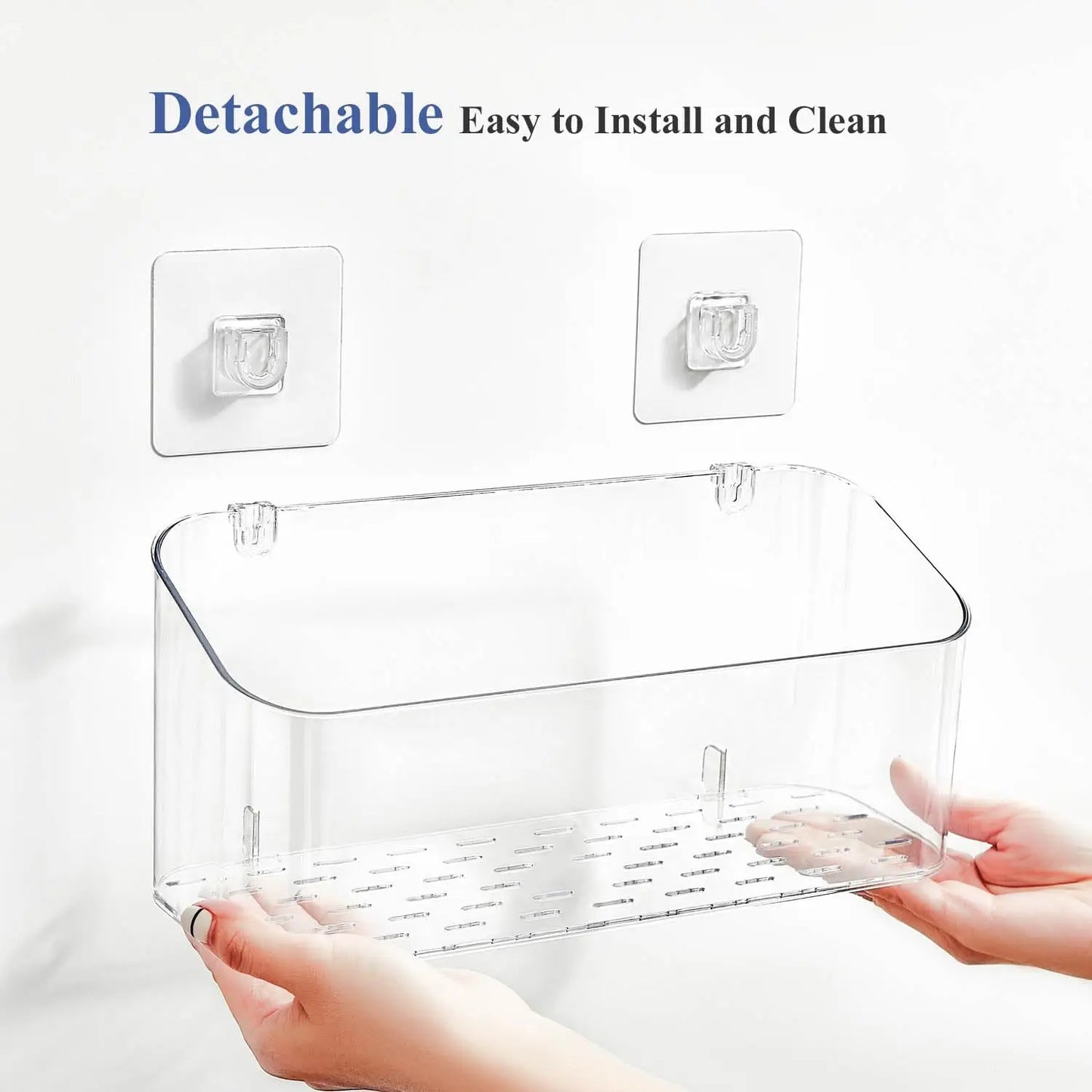 Bath Toy Storage Organizer Wall Mounted Caddy Adhesive No Drill
