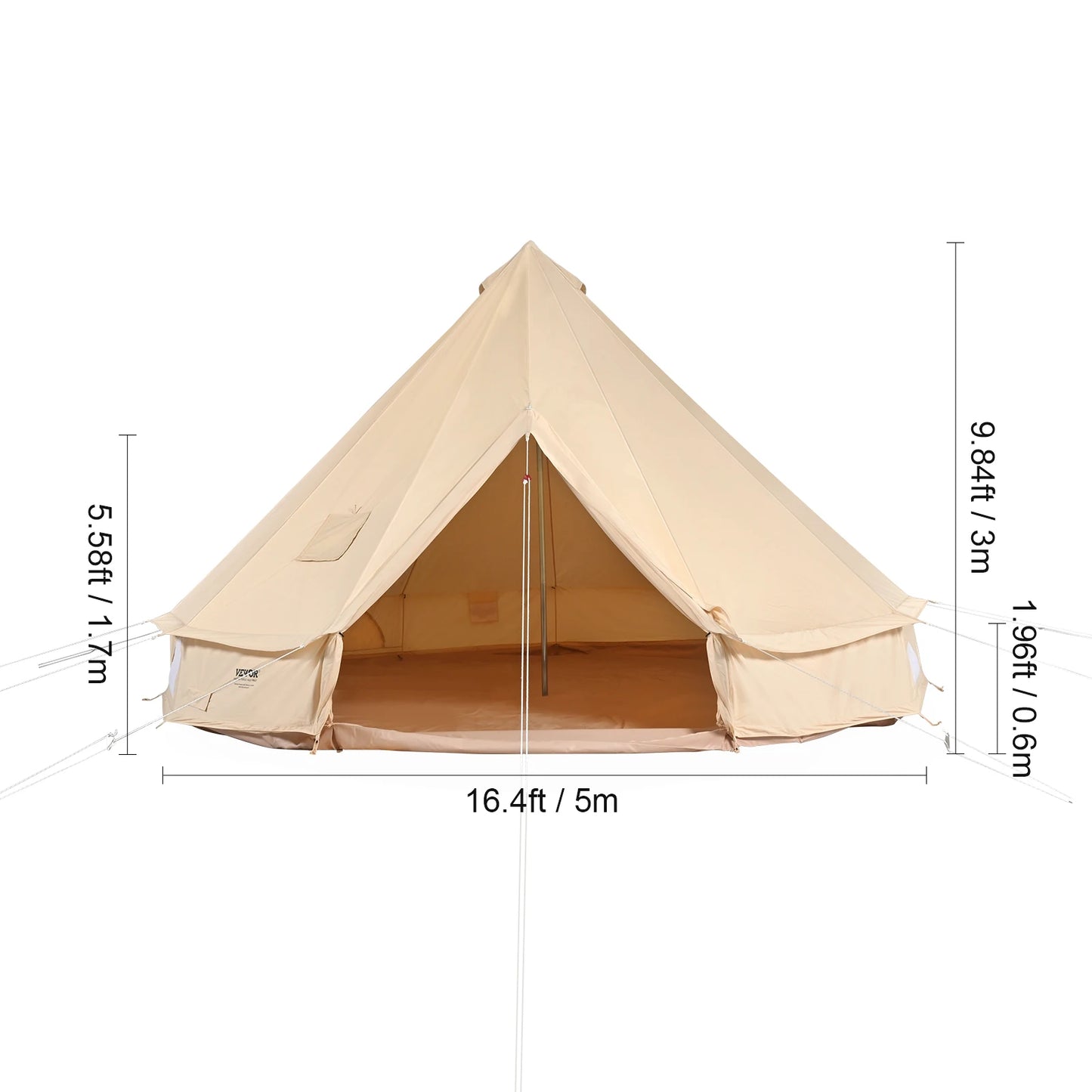 SucceBuy Canvas Bell Tent For Camping Holds Eight People