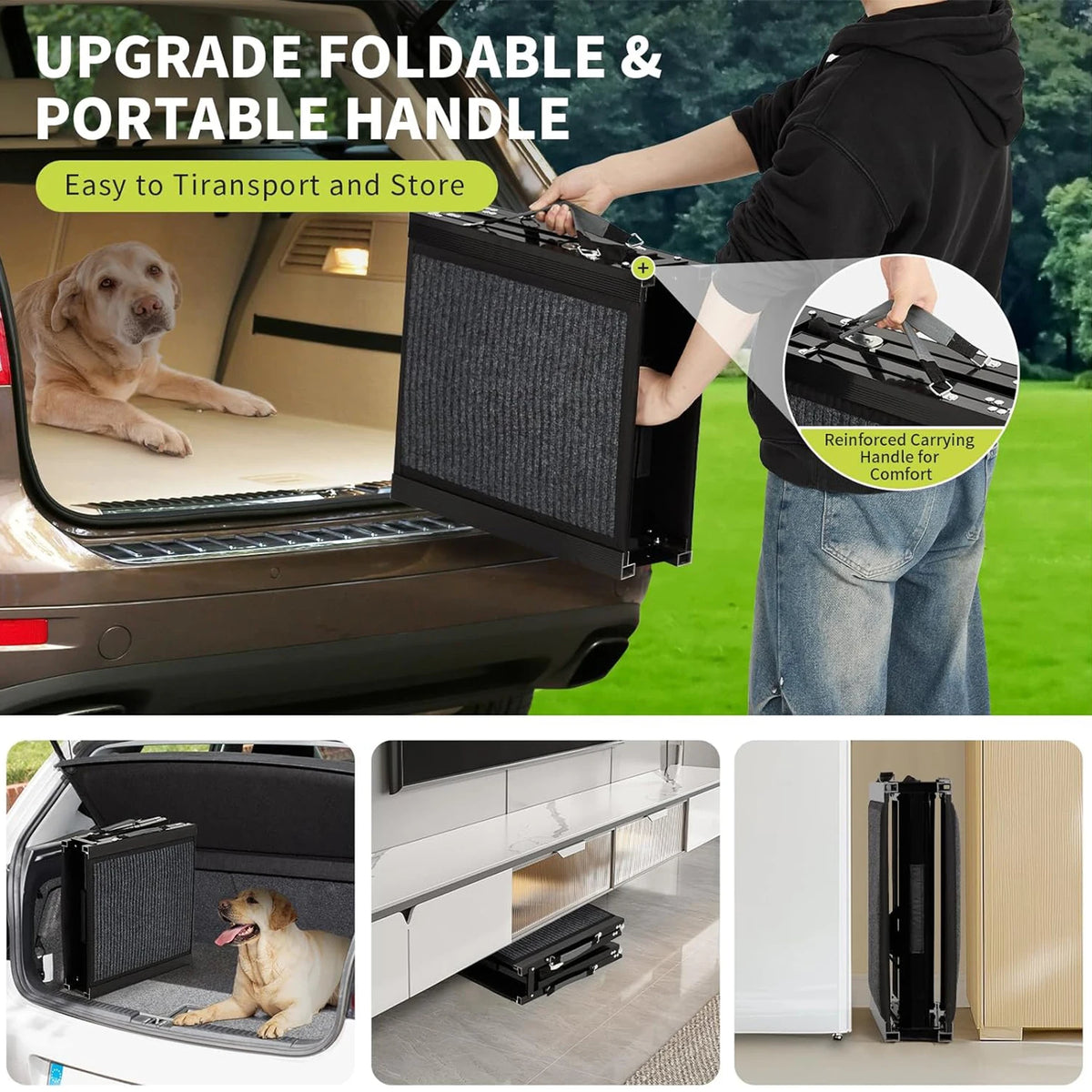 HiMISS Folding Dog Ramp For Cars With Non Slip Surface