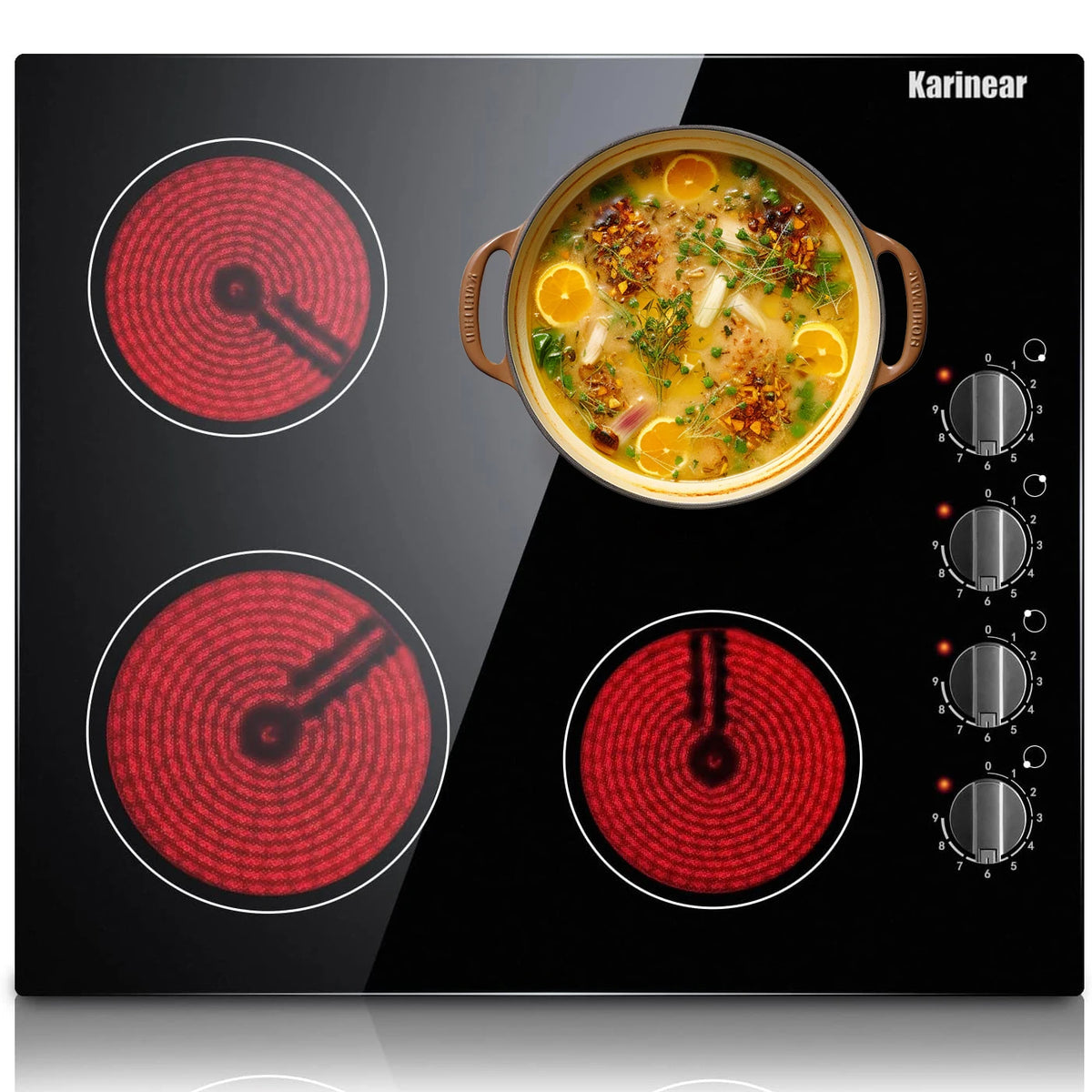 Karinear 4 Burner Electric Cooktop With Precise Temperature Control