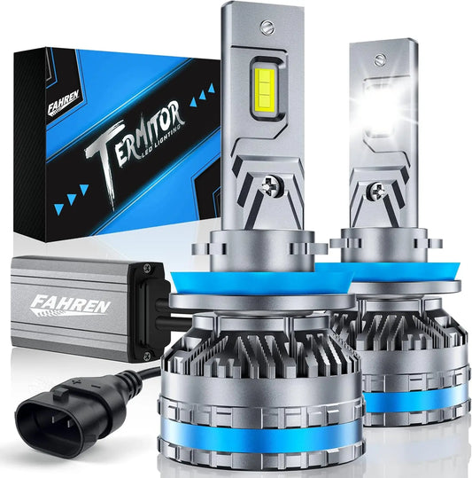 FAHREN LED H11 Fog Bulbs 120W 60000LM H8/H9 Headlights IP68 Waterproof Pack 2