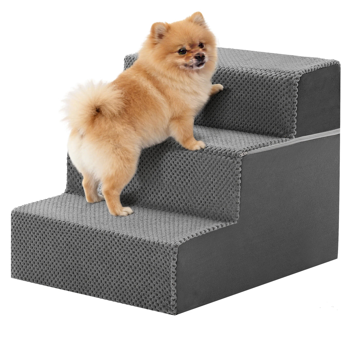 JHK Universal Curved Step Foam Dog Stairs Ramp