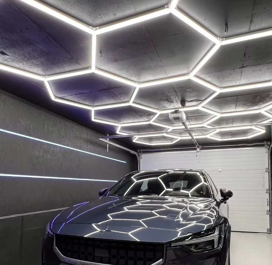 Hexagon LED Garage Light Honeycomb Ceiling Tube Lighting