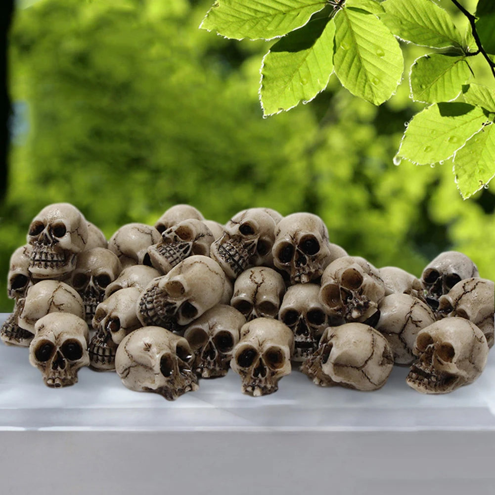Gothic Skull Sculptures 20Pcs Halloween Resin Figurines For Garden