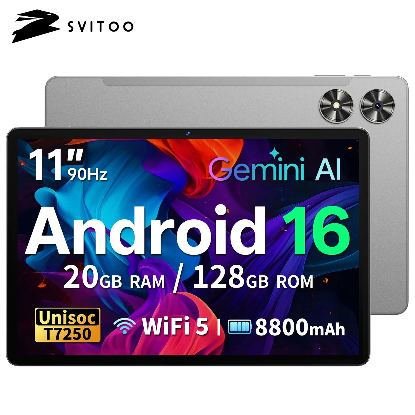 SVITOO Tablet Unisoc T7250 Octa Core 20GB RAM 128GB ROM