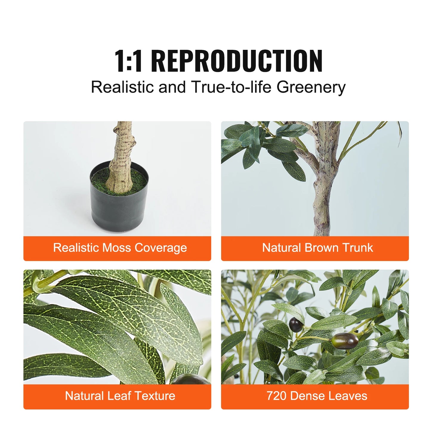 SucceBuy Artificial Olive Tree Faux Plant With Anti Tip Protection