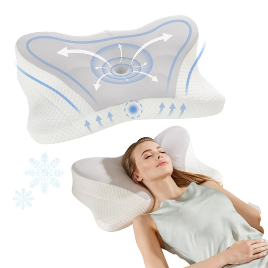 JHK Ergonomic Memory Foam Cervical Contour Bed Pillow