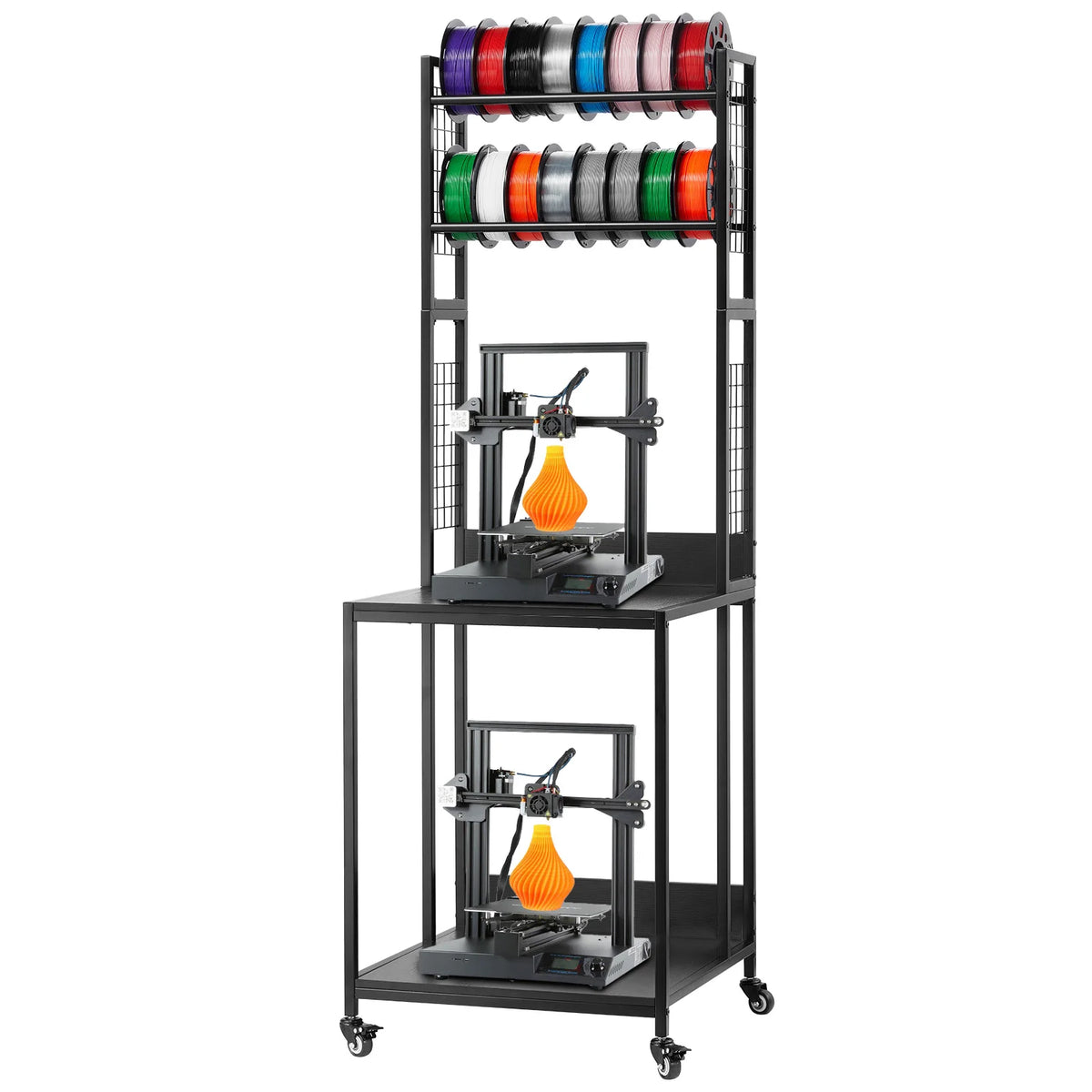 SucceBuy 4 Tier 3D Printer Filament Storage Rack Wheels Cart