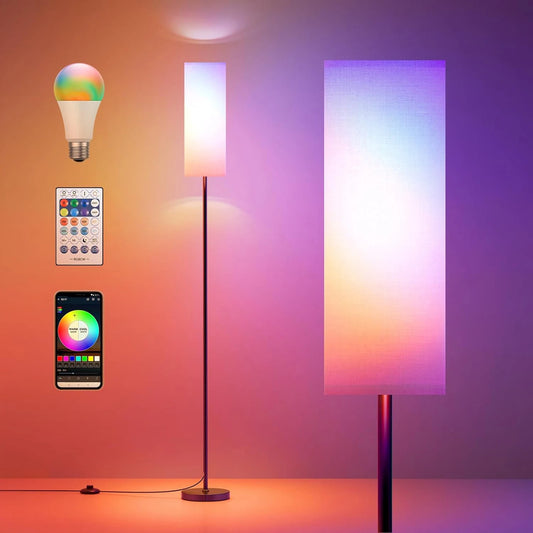 Modern Floor Lamp Standing Tall RGB Foot Switch For Bedroom
