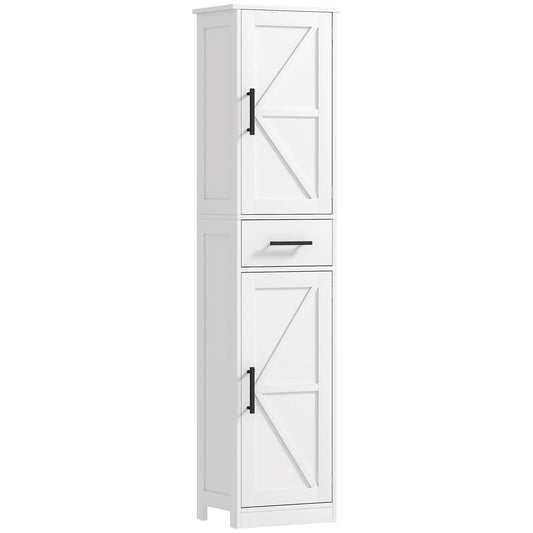 HOMCOM Modern Bathroom Storage Cabinet With Barn Doors