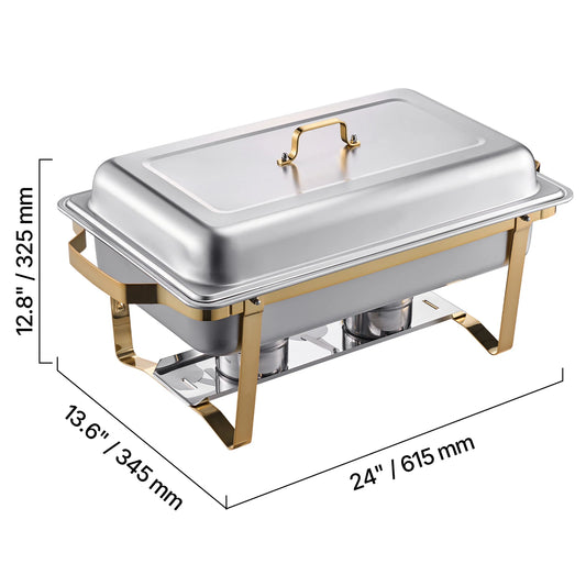 SucceBuy Stainless Steel Chafing Dish Buffet Set With Pans