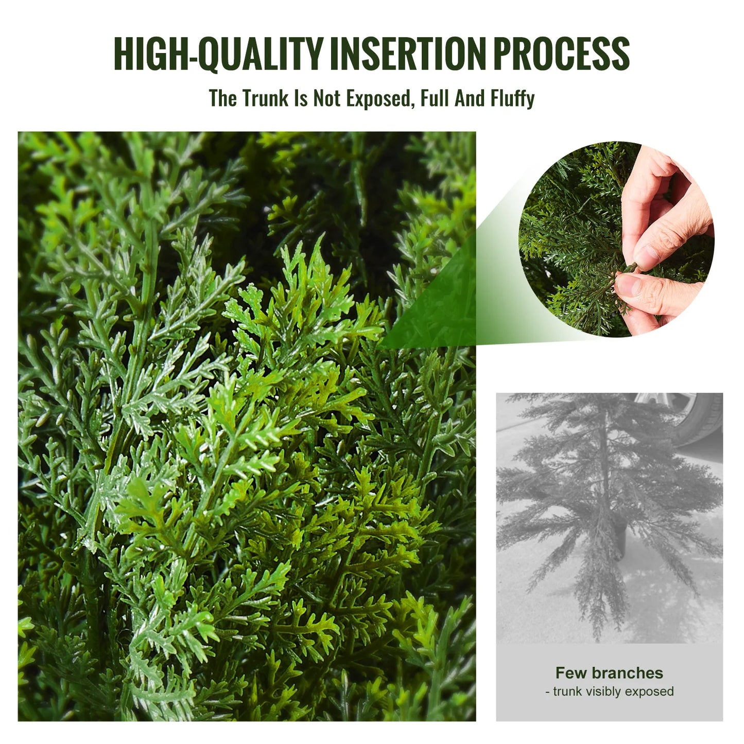 SucceBuy Cedar Topiary Tree Set Outdoor Evergreen Artificial Plant Decor