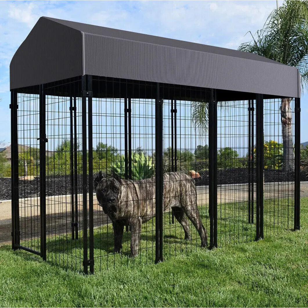 Oversize Outdoor Dog Cage With Roof High Fence For Large Pets