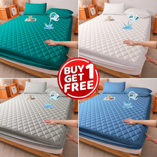 Quilted Bamboo Fiber Waterproof Mattress Cover Stain Resistant Protection
