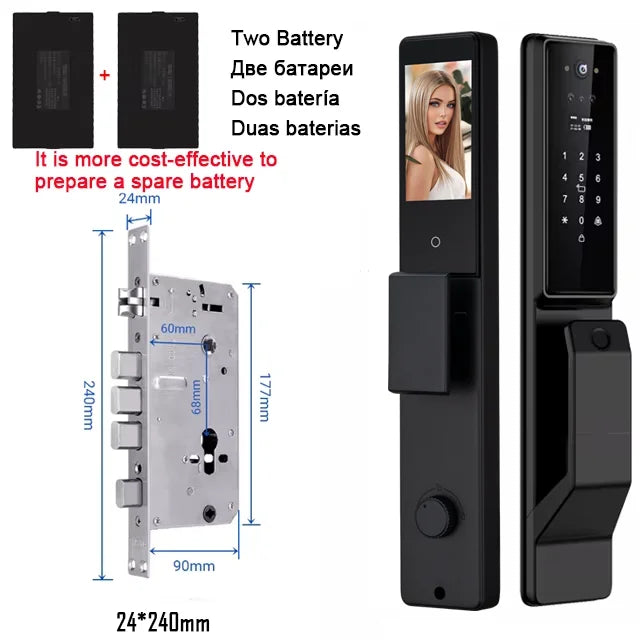 YKESDL Alexa Voice Control Smart Door Lock With 3D Face Recognition Camera