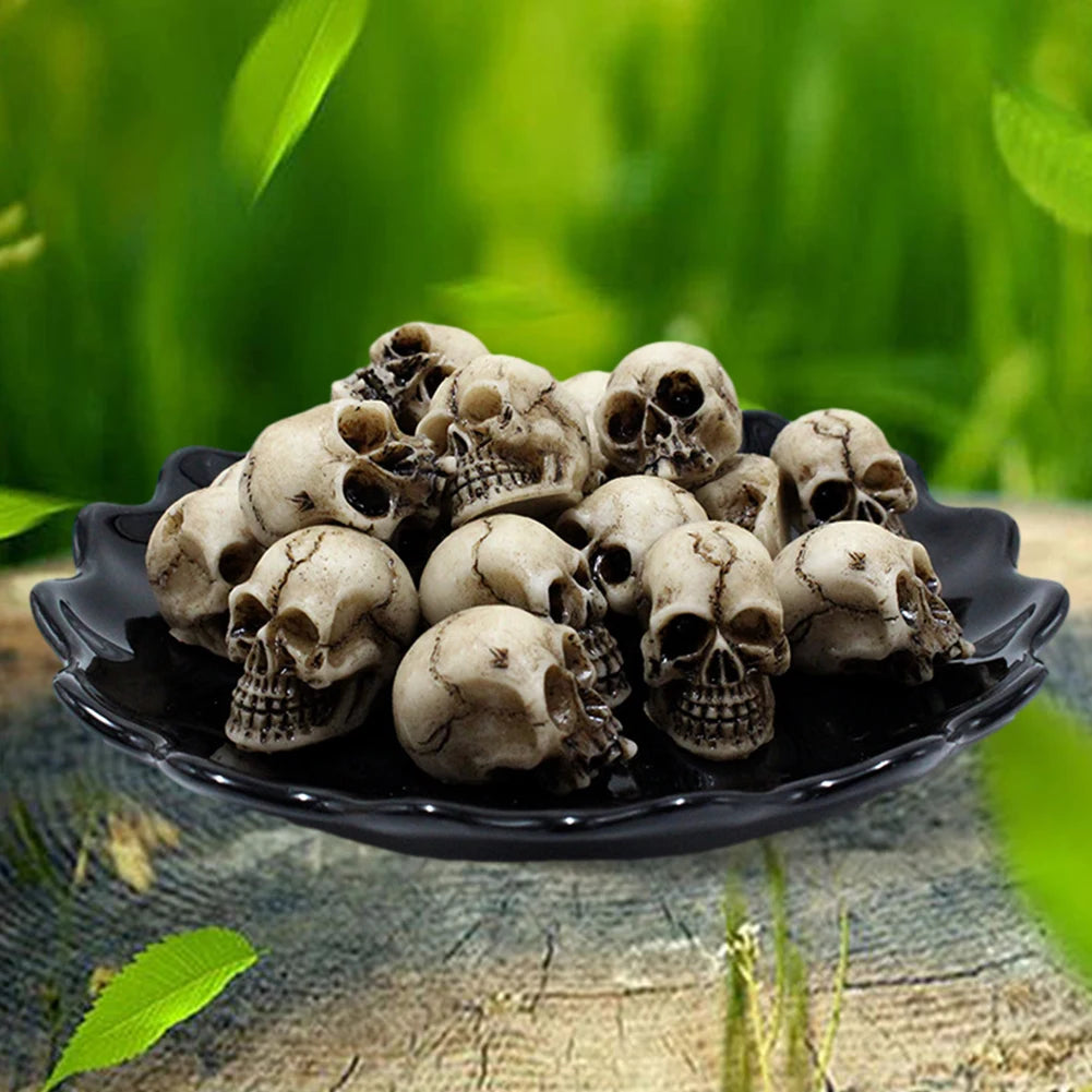 Gothic Skull Sculptures 20Pcs Halloween Resin Figurines For Garden