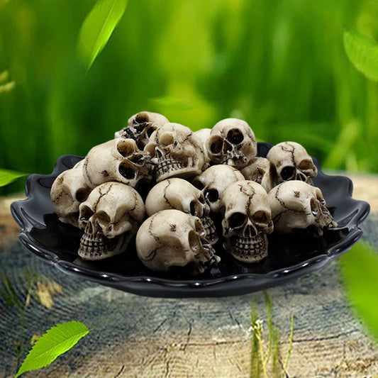 Gothic Skull Sculptures 20Pcs Halloween Resin Figurines For Garden