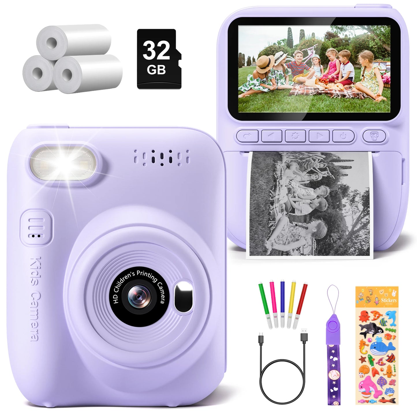 Diamooky CN Kids Digital Camera Instant Print 32MP HD 1080P