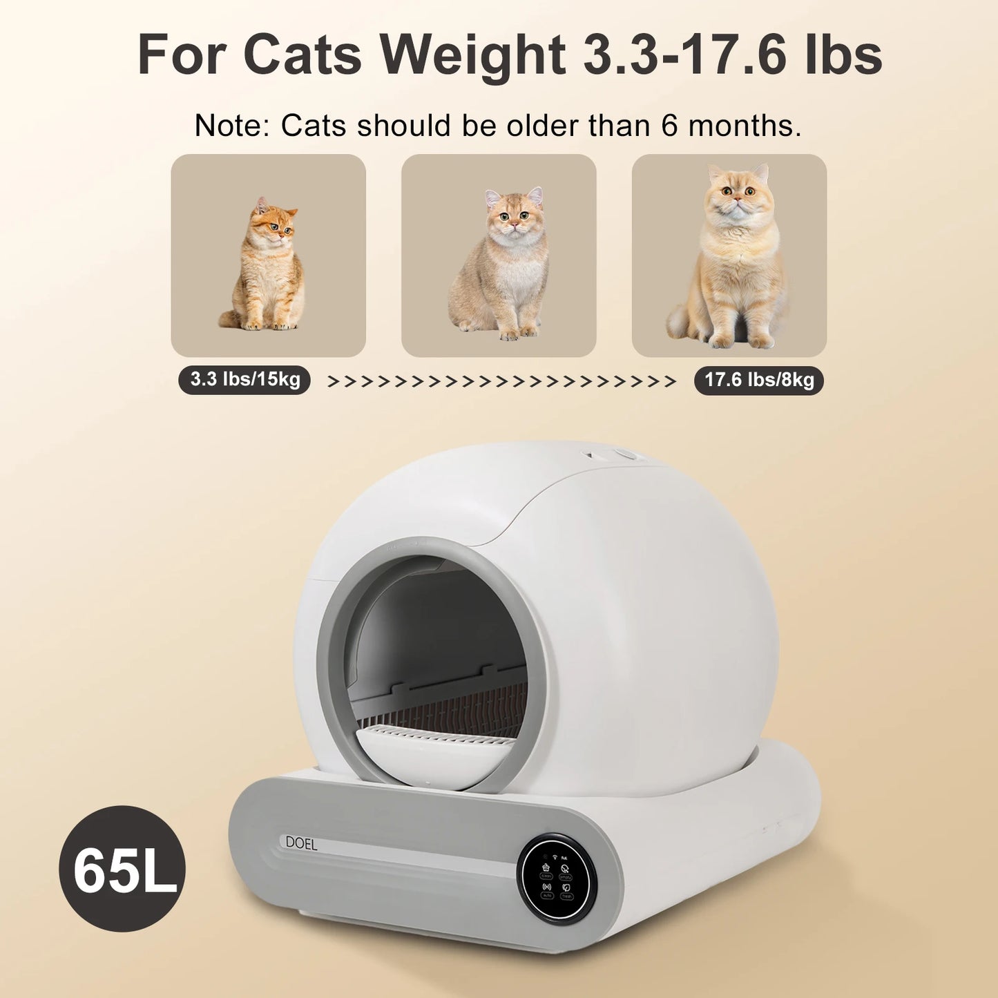 DOEL Self Cleaning Cat Litter Box With Smart App Control