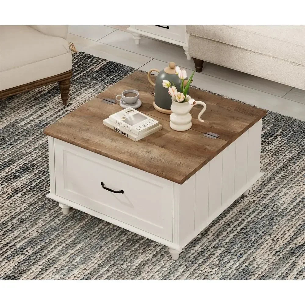 Coffee Table With Storage Cabinet Wooden Center Table Living Room