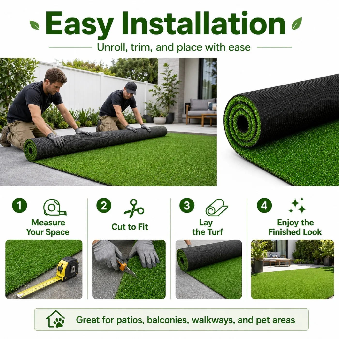 Artificial Grass Turf Mat Heavy Duty Indoor Outdoor Lawn Rug