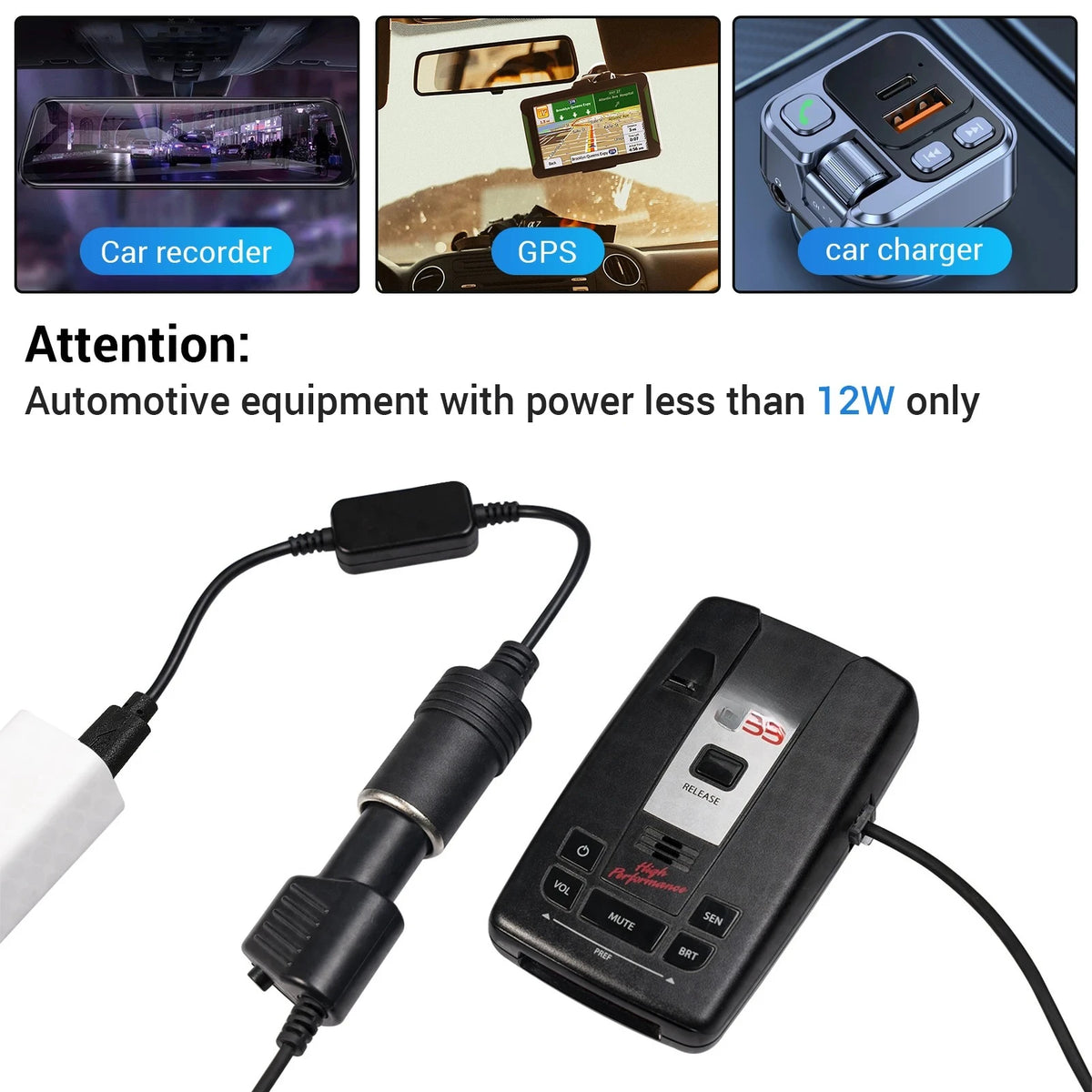 USB To 12V Cigarette Lighter Socket Adapter Converter Car