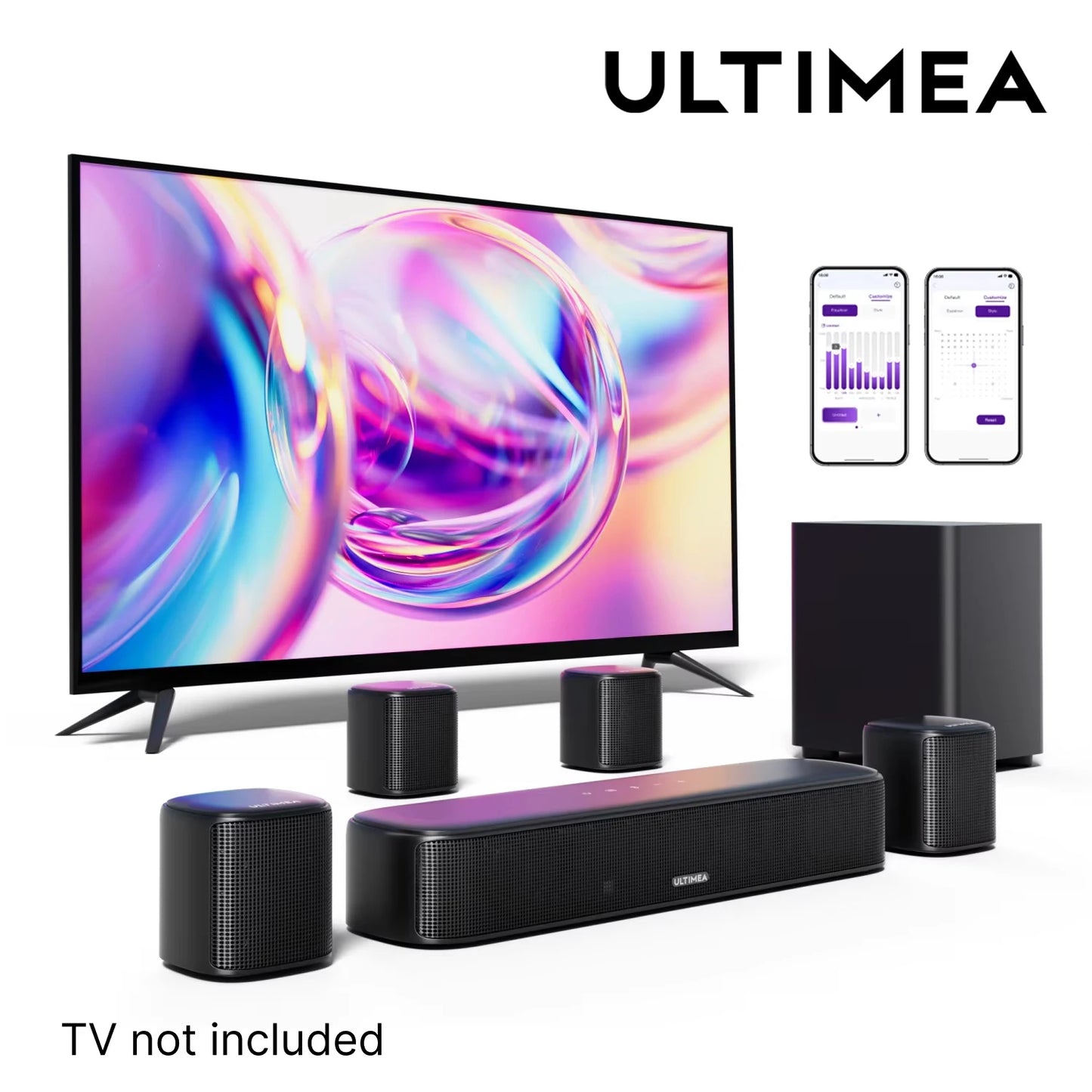 ULTIMEA 7.1 Channel Sound Bar System With Four Surround Speakers